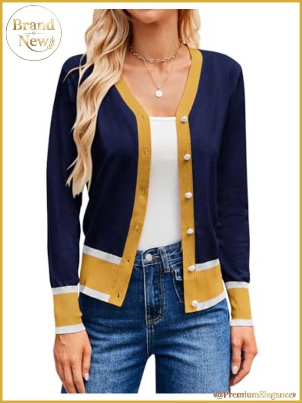 Viscose Blend Cropped Cardigan Long Sleeve V-Neck